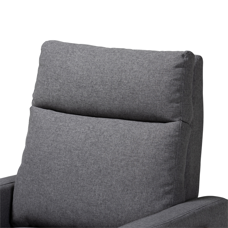 Baxton Studio Halstein Gray Fabric and Walnut Brown Finished Wood Lounge Chair