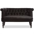 Baxton Studio Flax Velvet Tufted Loveseat in Black