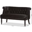 Baxton Studio Flax Velvet Tufted Loveseat in Black