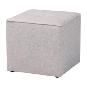 Baxton Studio Corinne 16&quot Square Ottoman in Light Gray