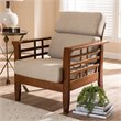 Baxton Studio Larissa Accent Chair in Dark Beige and Cherry