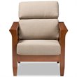 Baxton Studio Larissa Accent Chair in Dark Beige and Cherry