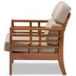 Baxton Studio Larissa Accent Chair in Dark Beige and Cherry