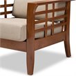Baxton Studio Larissa Accent Chair in Dark Beige and Cherry