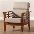 Baxton Studio Larissa Accent Chair in Dark Beige and Cherry