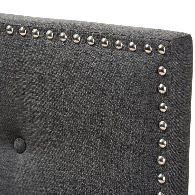 Baxton Studio Windsor Tufted Twin Panel Headboard in Dark Gray