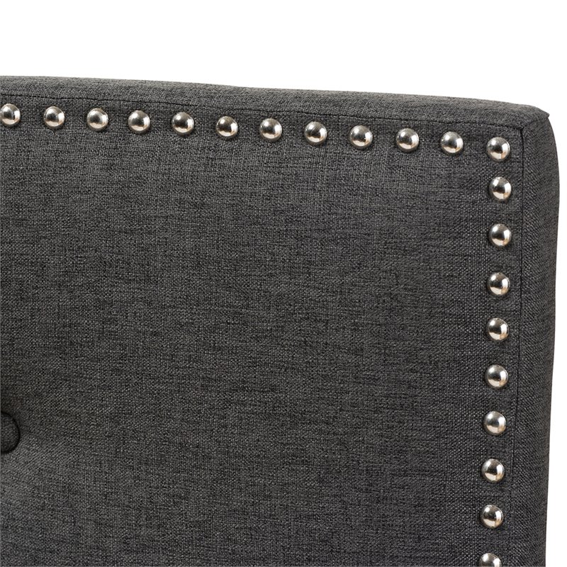 Baxton Studio Windsor Tufted Queen Panel Headboard in Dark Gray