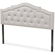 Baxton Studio Edith Tufted King Panel Headboard in Grayish Beige Fabric
