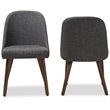 Baxton Studio Cody Upholstered Dining Side Chair in Gray (Set of 2)