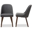 Baxton Studio Cody Upholstered Dining Side Chair in Gray (Set of 2)