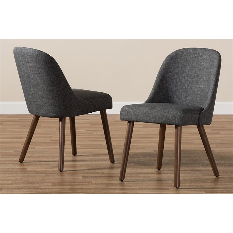 Baxton Studio Cody Upholstered Dining Side Chair in Gray (Set of 2)