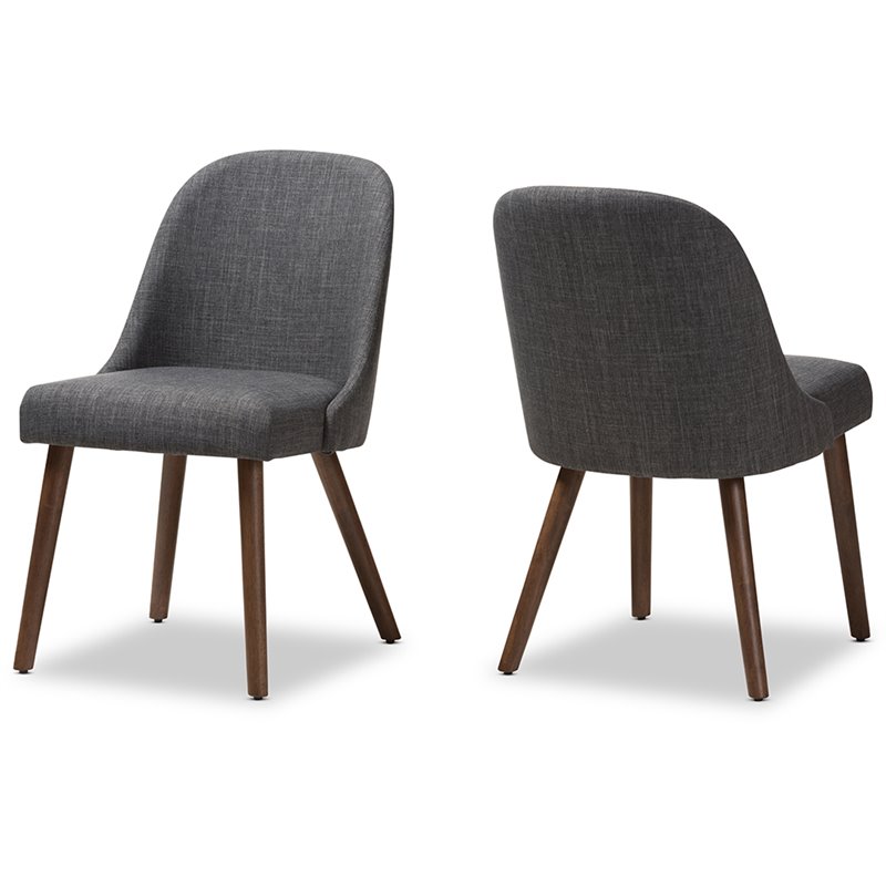 Baxton Studio Cody Upholstered Dining Side Chair in Gray (Set of 2)