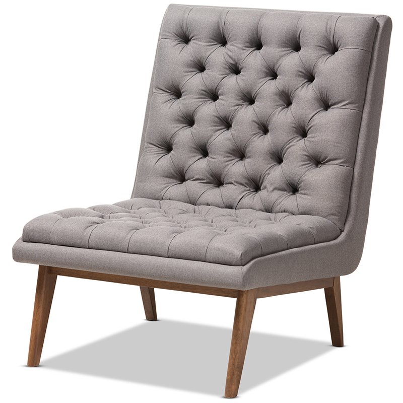 Baxton Studio Annetha Tufted Accent Chair in Gray