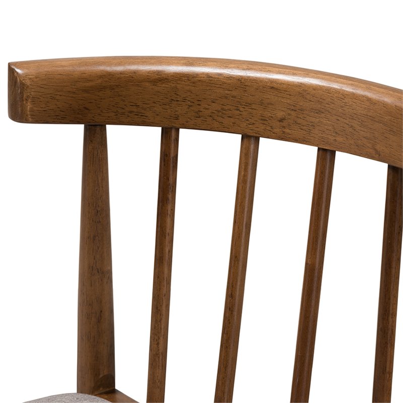 Baxton Studio Wyatt Dining Side Chair in Beige and Brown (Set of 2)