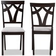 Baxton Studio Sylvia Dining Side Chair in Gray and Brown (Set of 2)