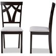 Baxton Studio Sylvia Dining Side Chair in Gray and Brown (Set of 2)