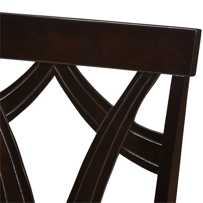 Baxton Studio Sylvia Dining Side Chair in Gray and Brown (Set of 2)