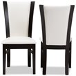 Baxton Studio Adley Faux Leather Dining Side Chair in White (Set of 2)