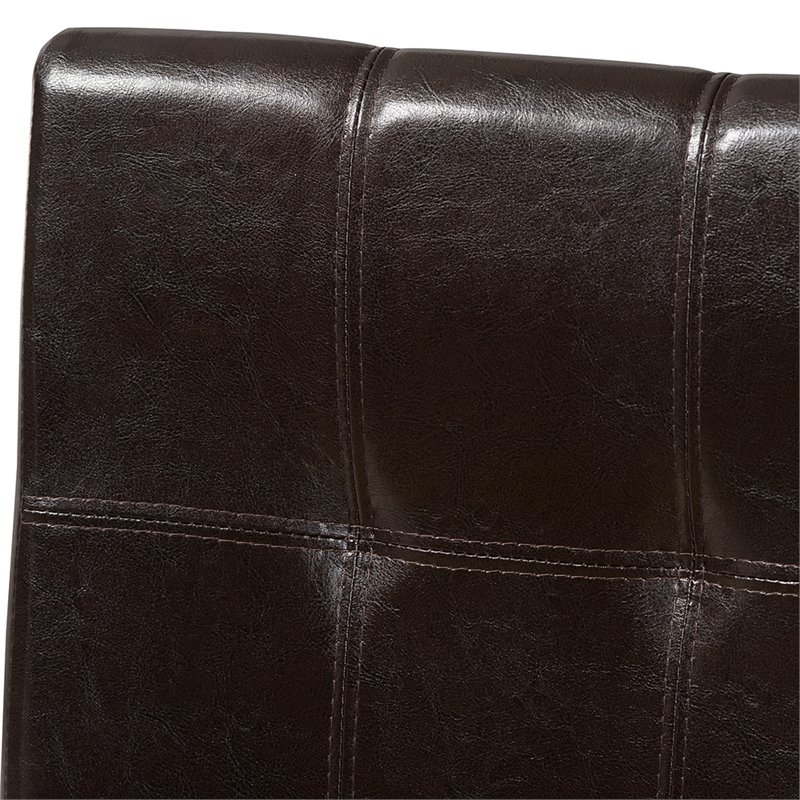 Baxton Studio Avery Faux Leather Dining Side Chair in Brown (Set of 2)