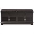 Baxton Studio Leo Faux Leather Shoe Storage Bench in Dark Brown