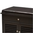 Baxton Studio Leo Faux Leather Shoe Storage Bench in Dark Brown