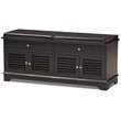 Baxton Studio Leo Faux Leather Shoe Storage Bench in Dark Brown