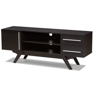Baxton Studio Ashfield 60&quot TV Stand in Dark Brown