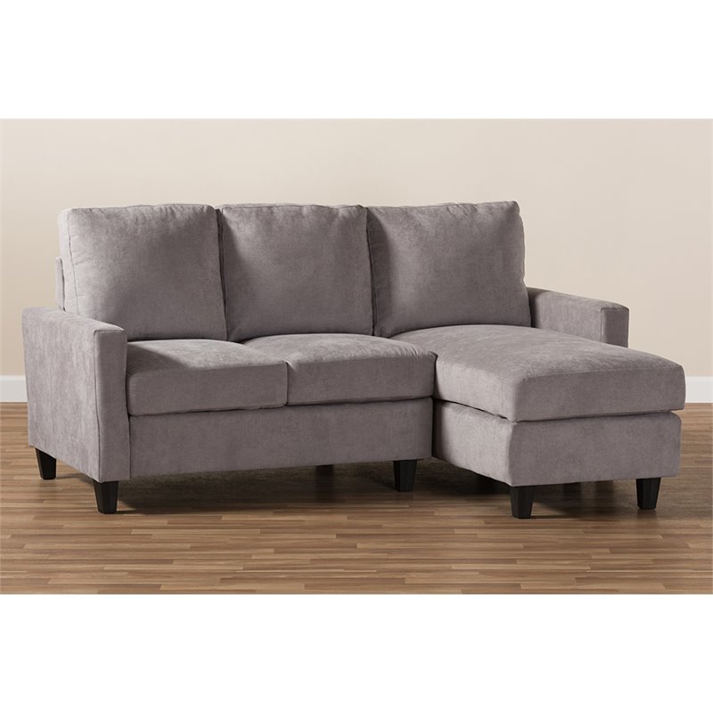 Baxton Studio Greyson Reversible Sectional in Light Gray