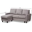 Baxton Studio Greyson Reversible Sectional in Light Gray