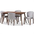 Baxton Studio Cassie 5 Piece Dining Set in Light Gray and Brown