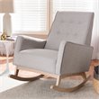 Baxton Studio Marlena Tufted Rocker in Grayish Beige