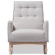 Baxton Studio Marlena Tufted Rocker in Grayish Beige
