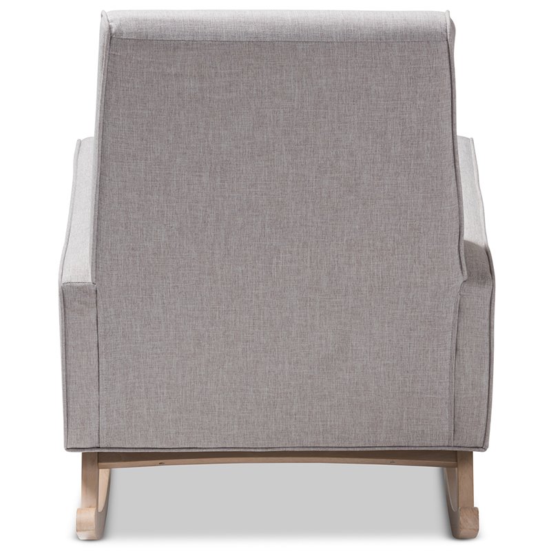 Baxton Studio Marlena Tufted Rocker in Grayish Beige