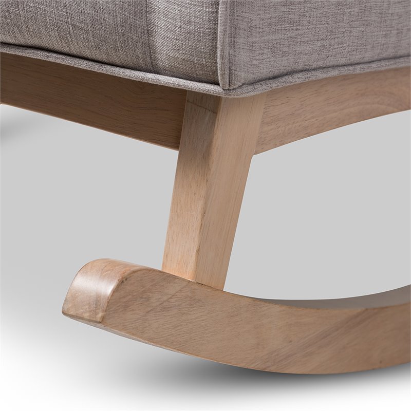Baxton Studio Marlena Tufted Rocker in Grayish Beige