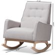Baxton Studio Marlena Tufted Rocker in Grayish Beige