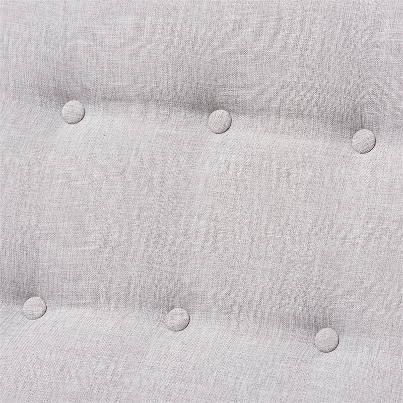 Baxton Studio Marlena Tufted Rocker in Grayish Beige