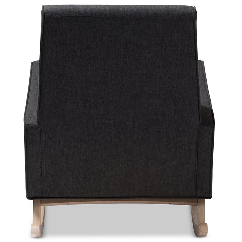 Baxton Studio Marlena Tufted Rocker in Dark Gray