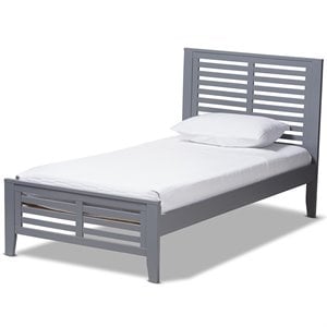Baxton Studio Sedona Twin Slat Platform Bed in Gray