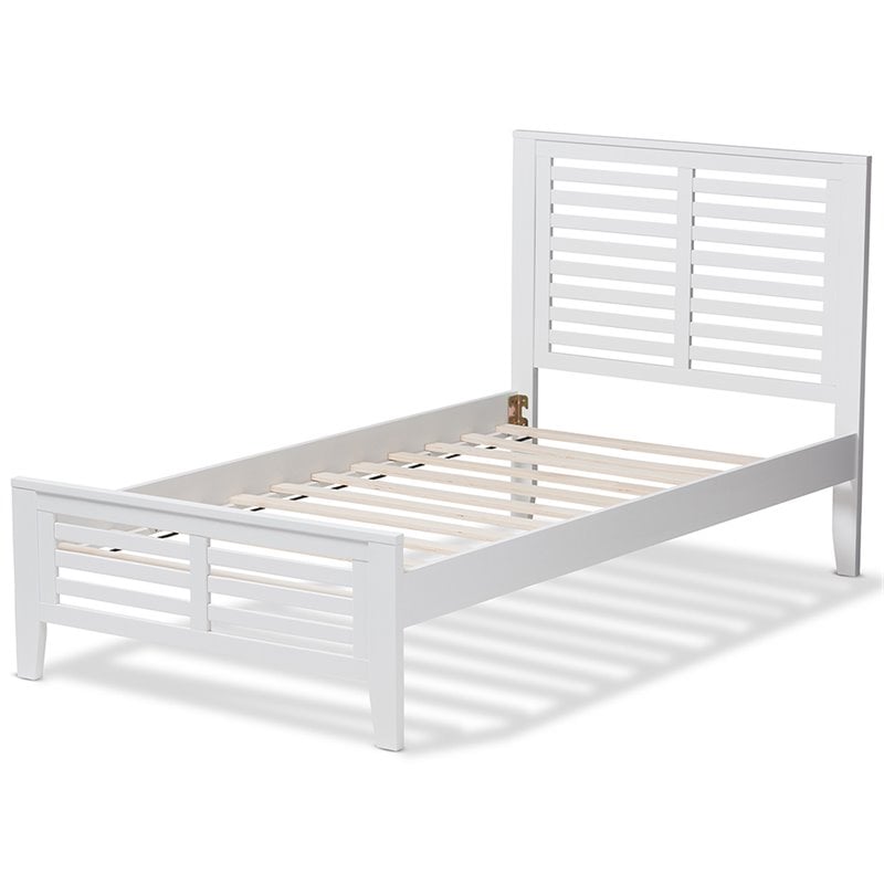 Baxton Studio Sedona Twin Slat Platform Bed in White