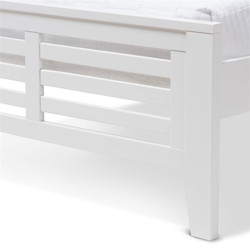 Baxton Studio Sedona Twin Slat Platform Bed in White