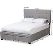 Baxton Studio Tibault Tufted Queen Storage Panel Bed in Gray