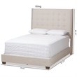 Baxton Studio Georgette Tufted King Panel Bed in Light Beige