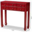 Baxton Studio Pomme 6 Drawer Console Table in Red and Bronze