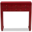 Baxton Studio Pomme 6 Drawer Console Table in Red and Bronze