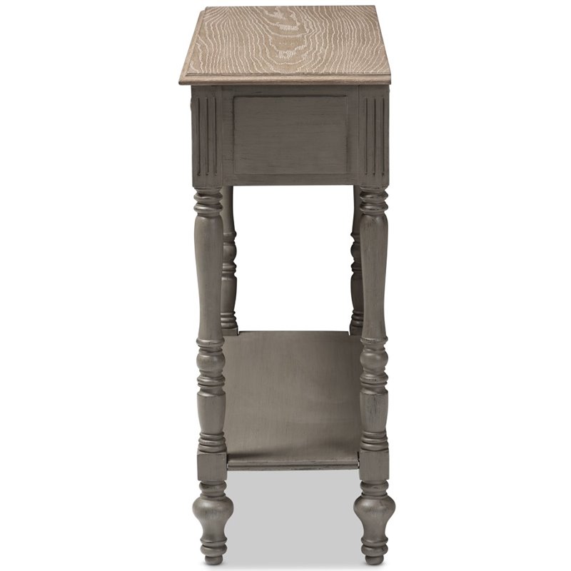 Baxton Studio Noemie 2 Drawer Console Table in Brown