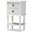 Baxton Studio Audrey 2 Drawer Nightstand in White
