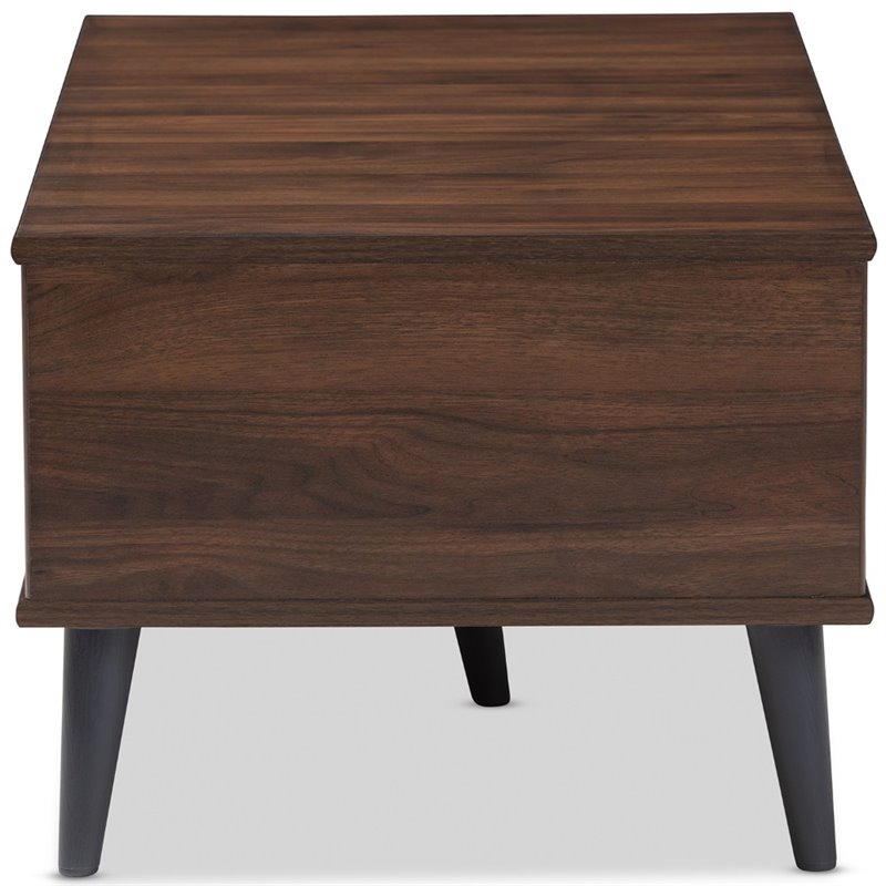 Baxton Studio Pierre Wood Coffee Table in Brown and Dark Grey