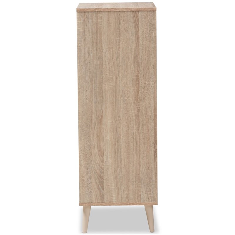 Baxton Studio Lisen 5 Drawer Modern Chest in Light Oak and Grey