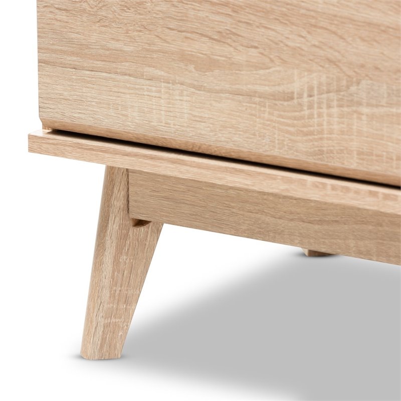 Baxton Studio Miren 6 Drawer Modern Dresser in Light Oak and Dark Grey