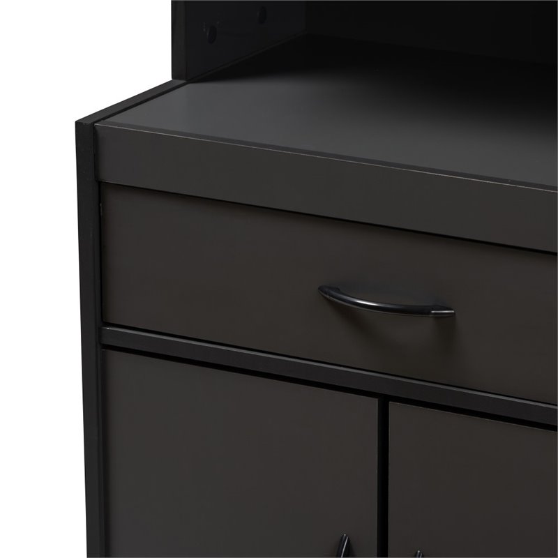 Baxton Studio Tannis Microwave Stand in Dark Grey